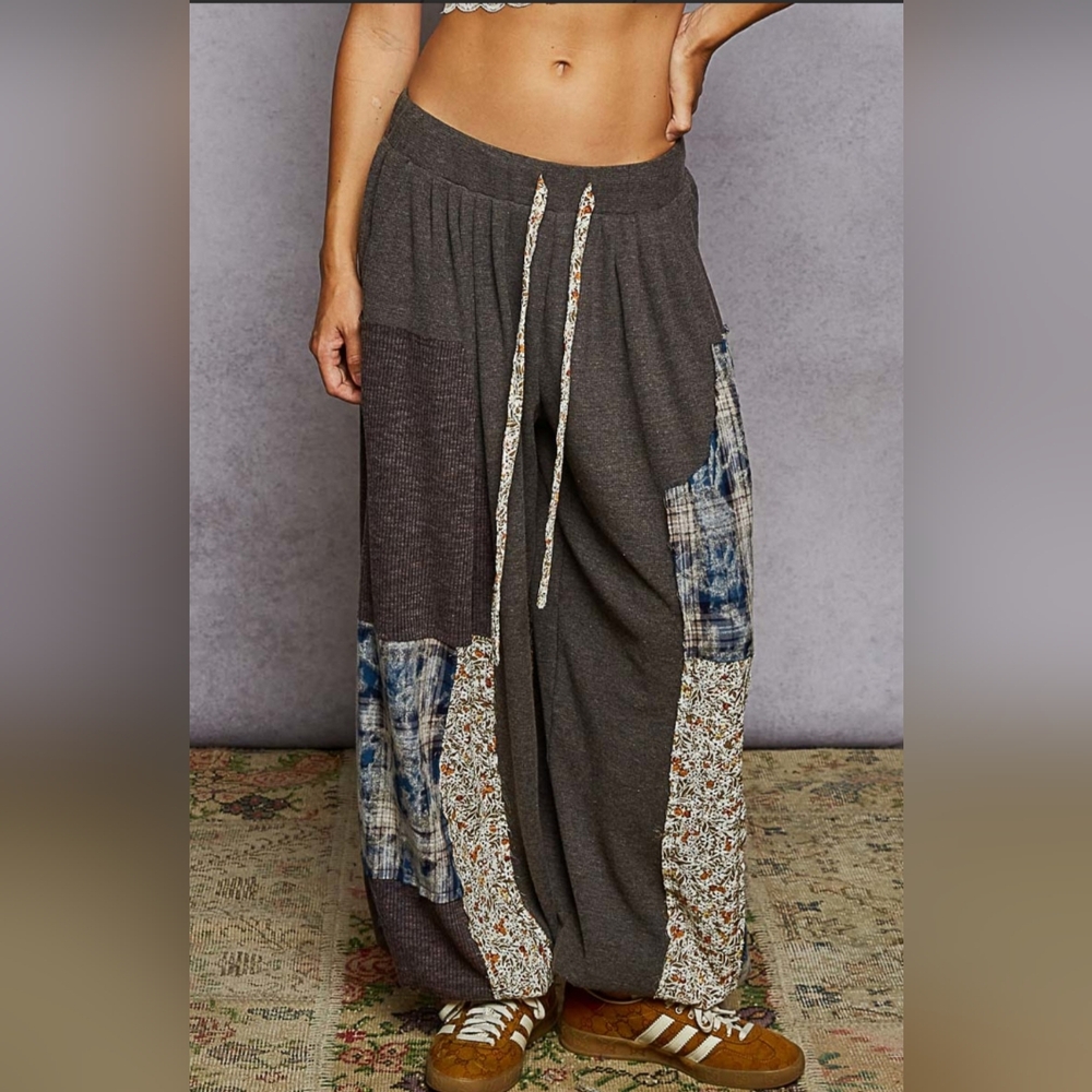 Pol Gray Patchwork Pants - image 2